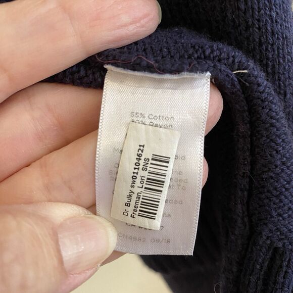 Talbots Open Front Cotton Blend Cardigan Navy Blue 2X Petite Career - Picture 7 of 9